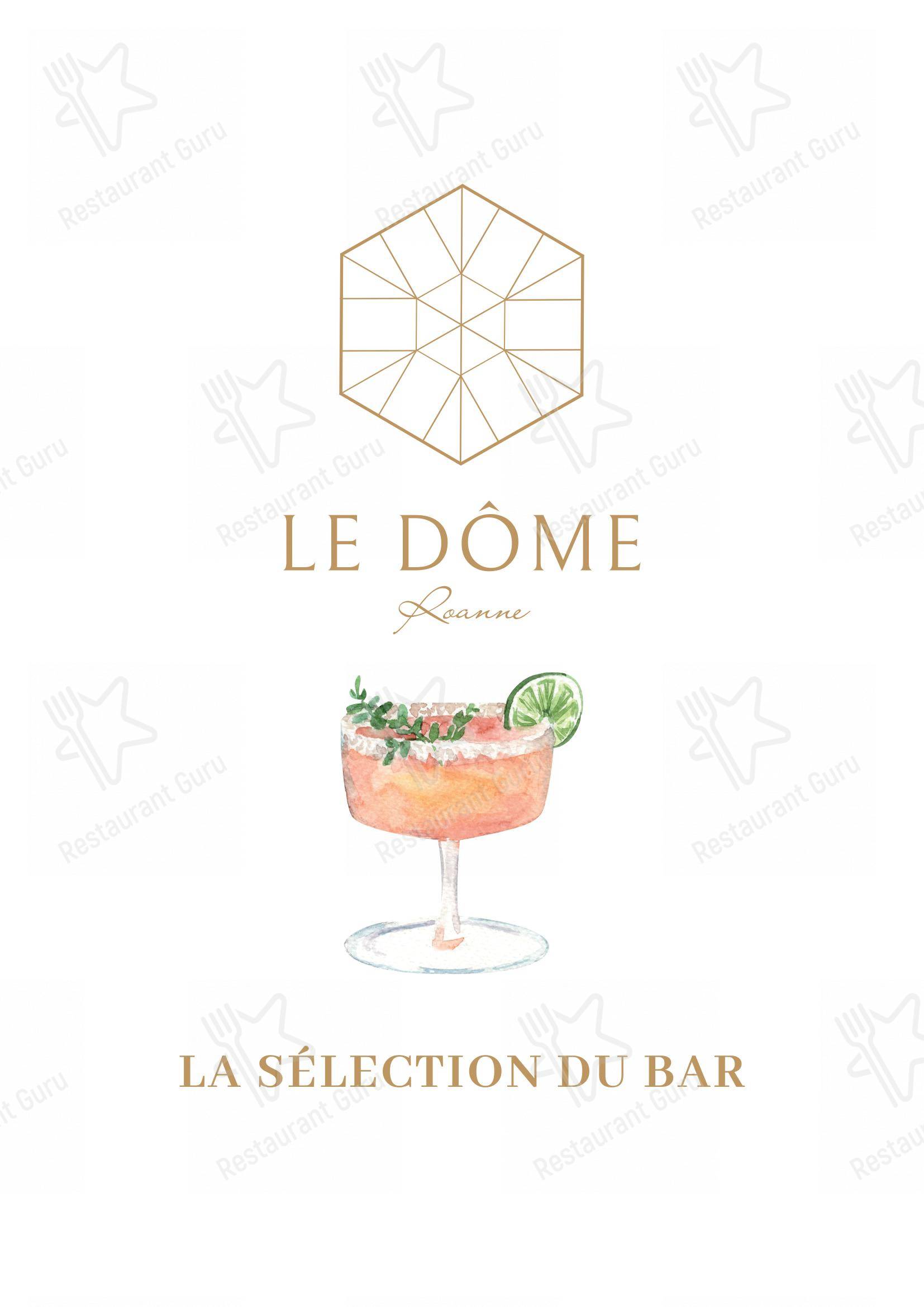 Menu bar pour Le Dôme restaurant