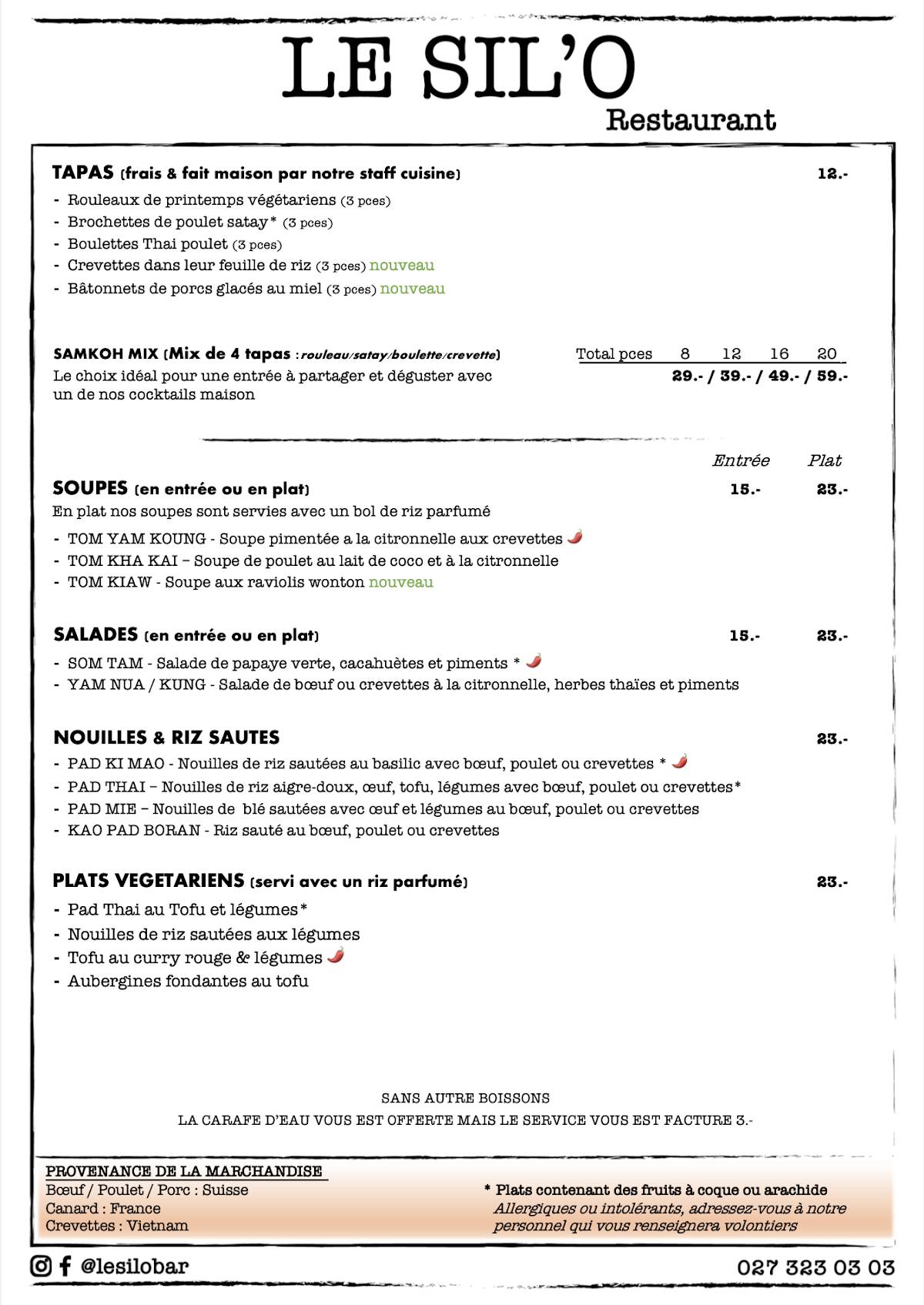 Menu di LE SIL'O 