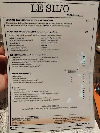 Menu de LE SIL'O