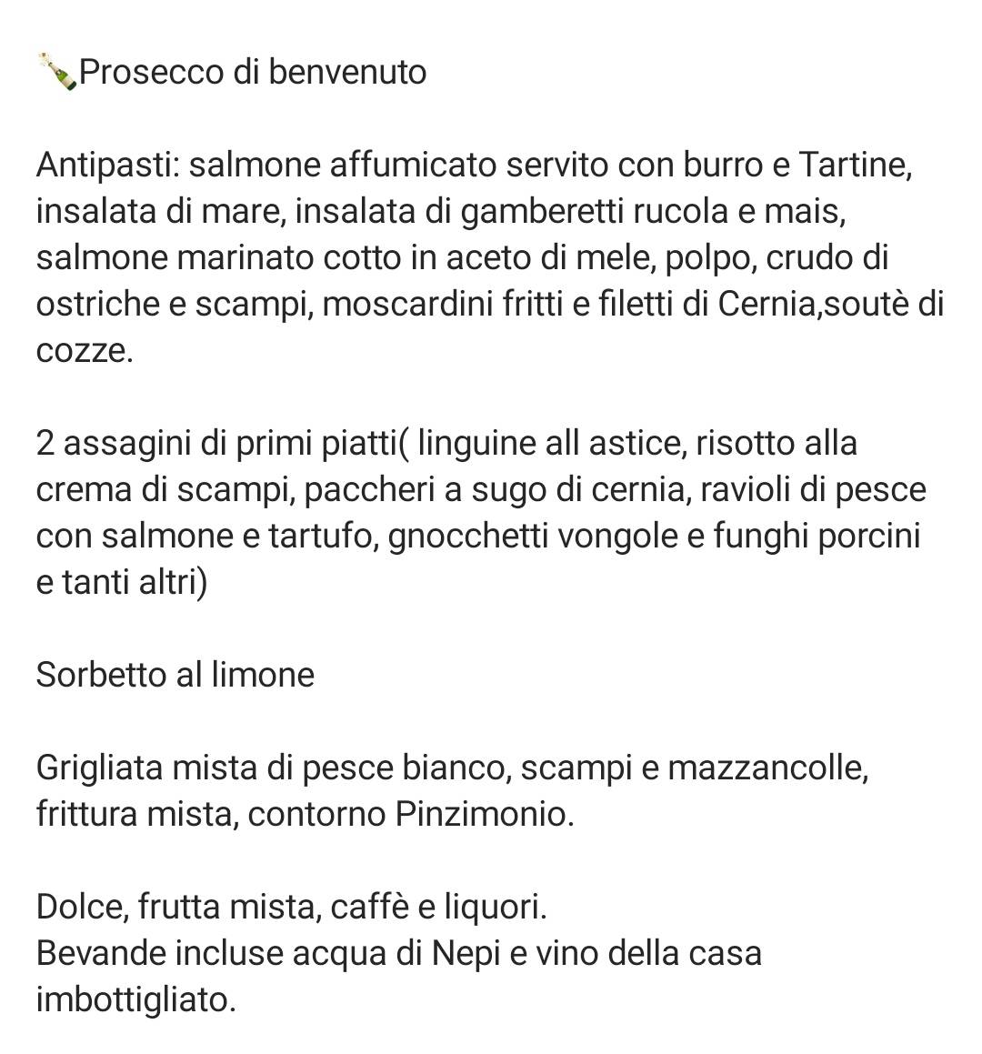 Menu di L'Incanto Marino 