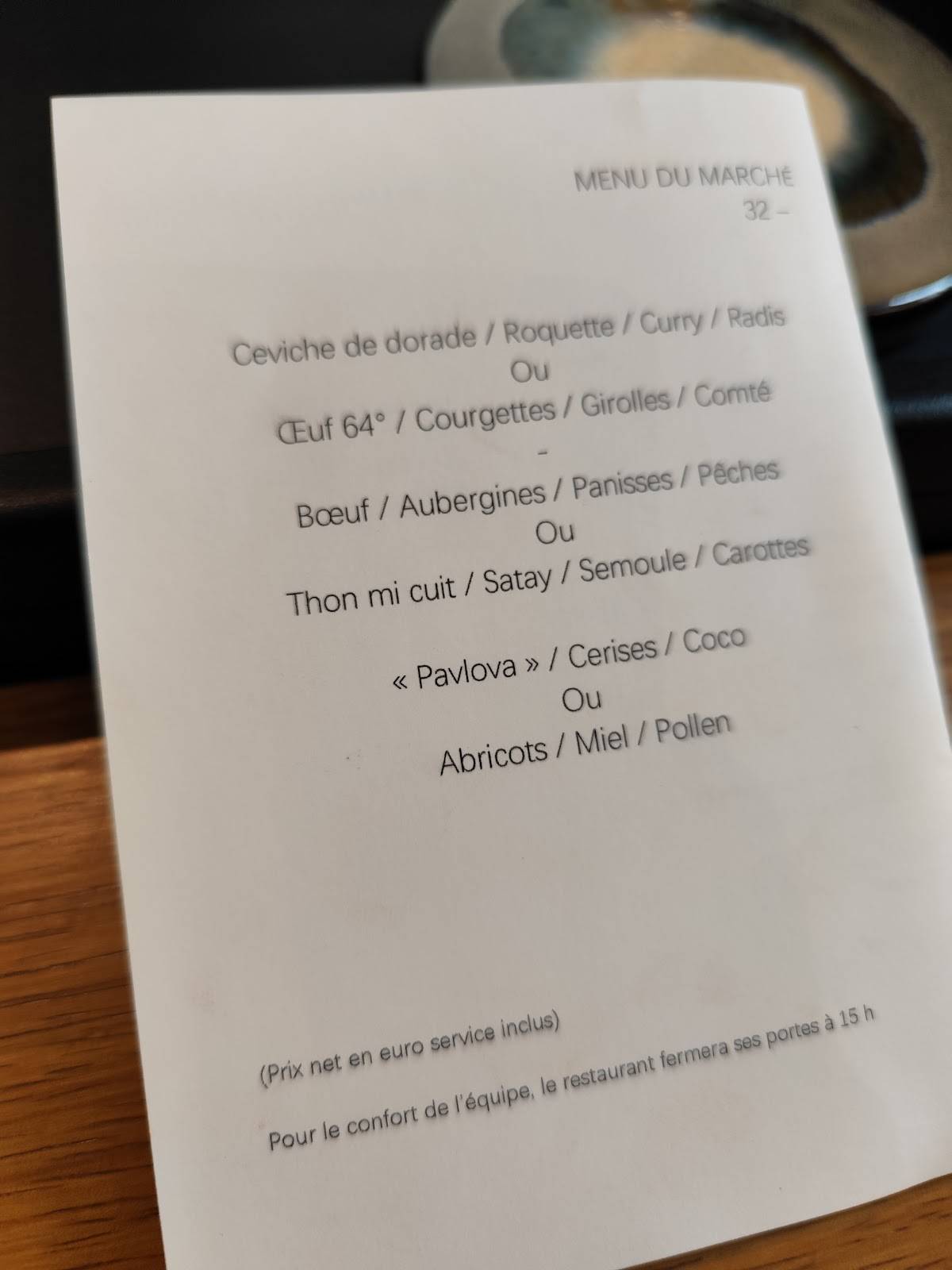 Menu de L'Interprète