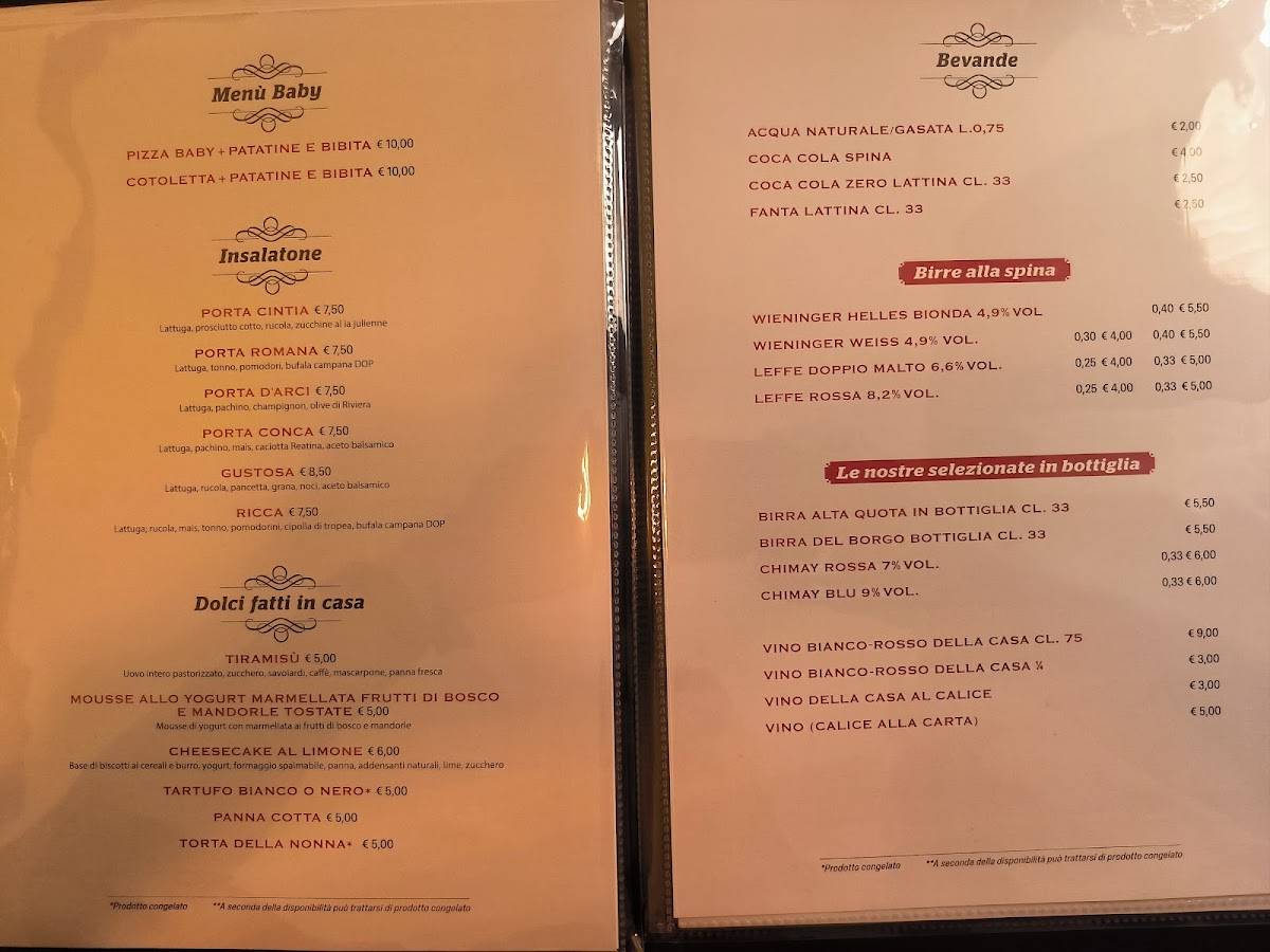 Menu di Locanda dei Fabbri 