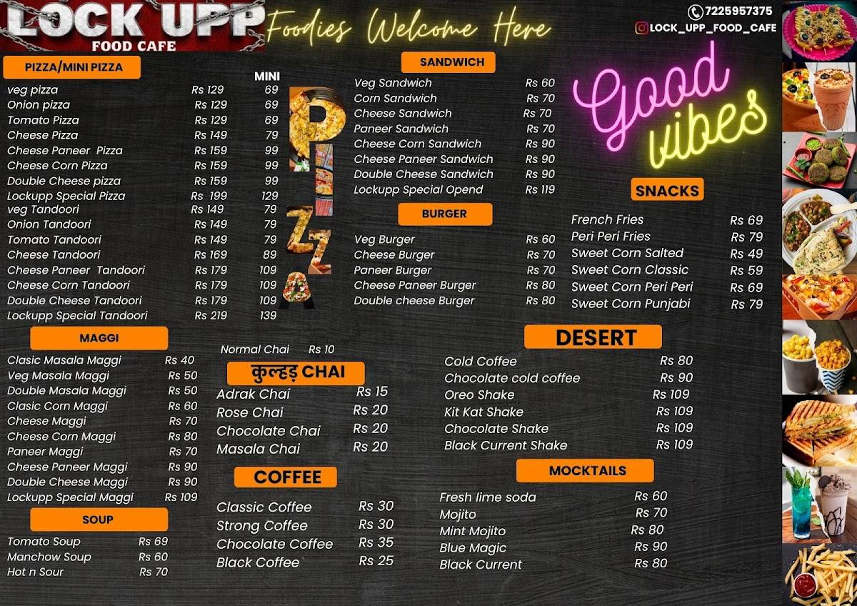 LOCK UP FAST FOOD CAFE menu
