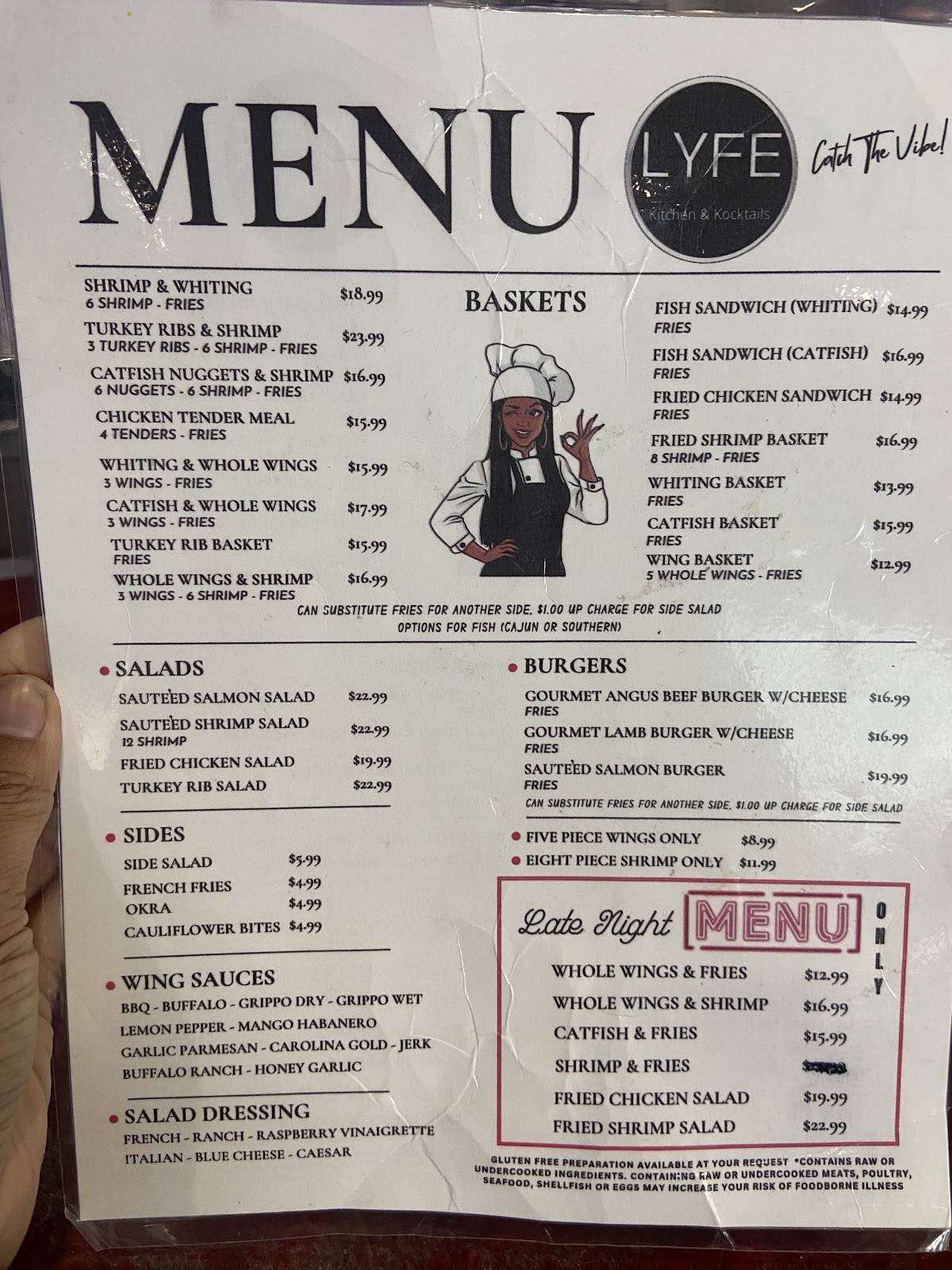 Menu at LYFE Kitchen and Kocktails pub & bar, Columbus