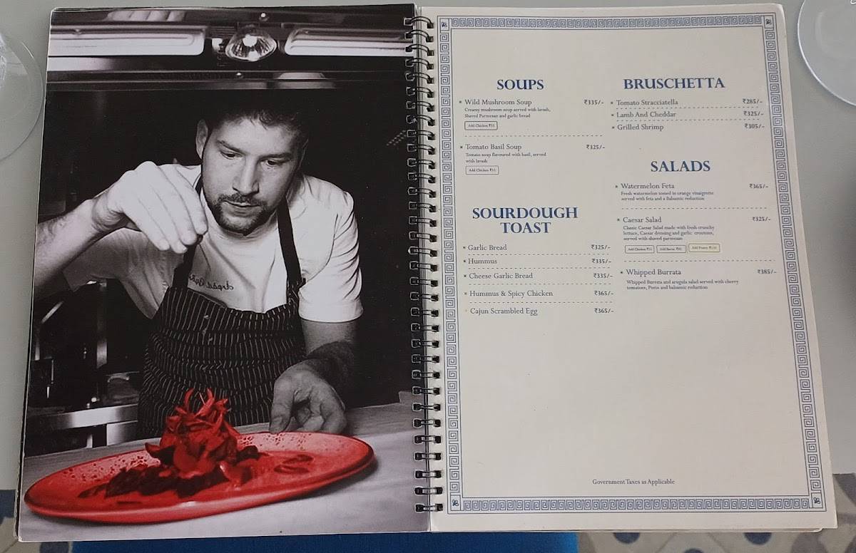 La Artisan Bistro menu