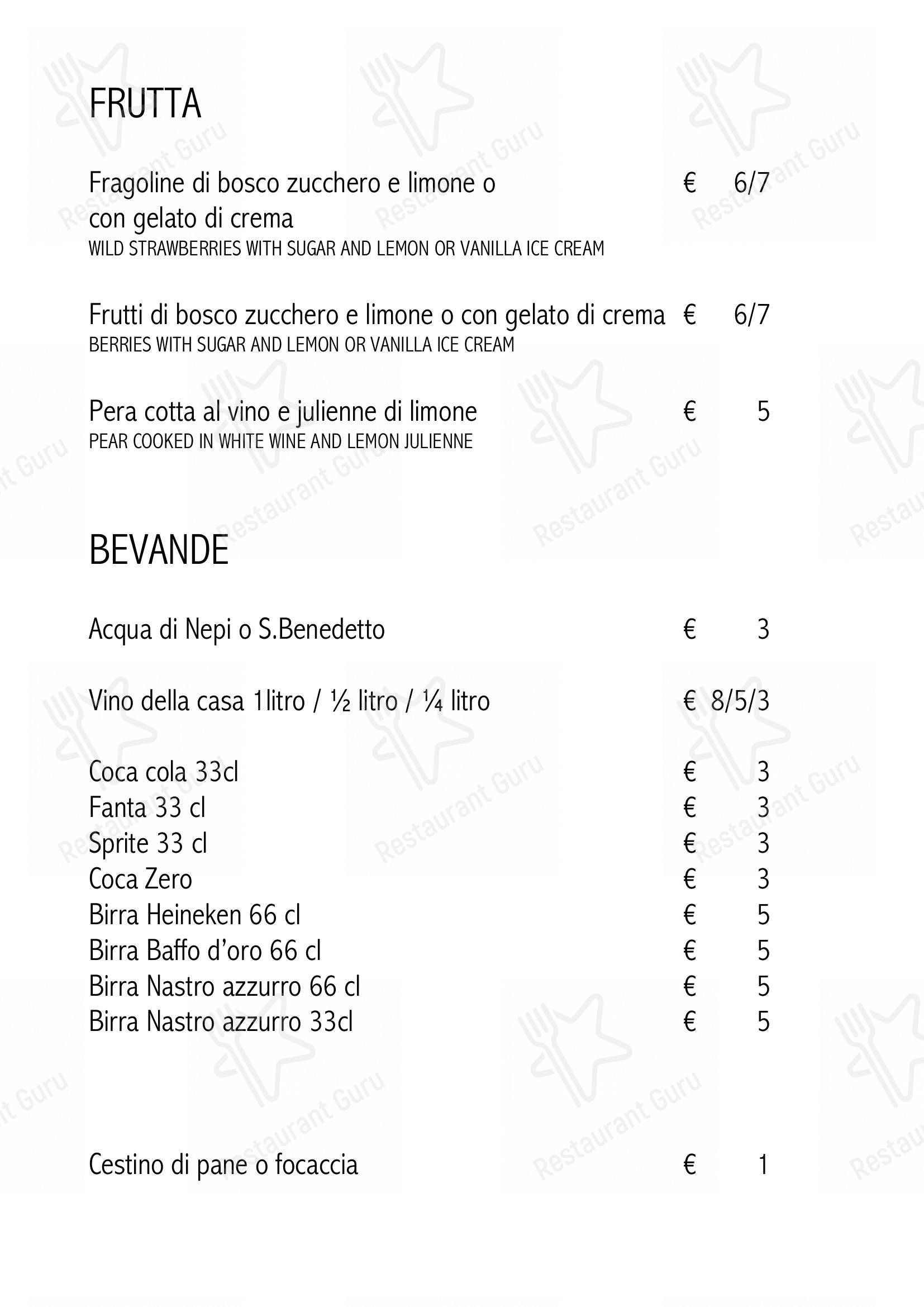 Ristorante La Balestra in Roma - Menu bar