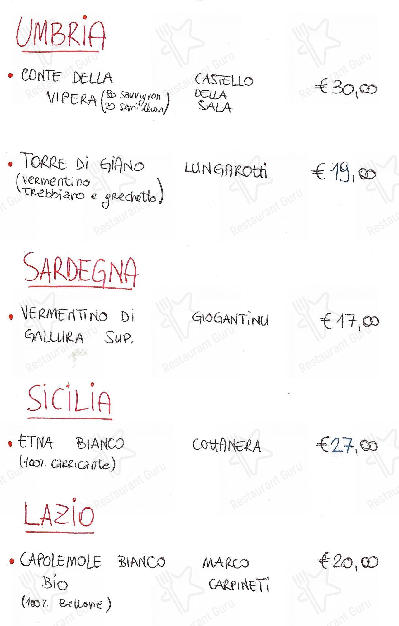 菜单 per Ristorante La Balestra in Roma