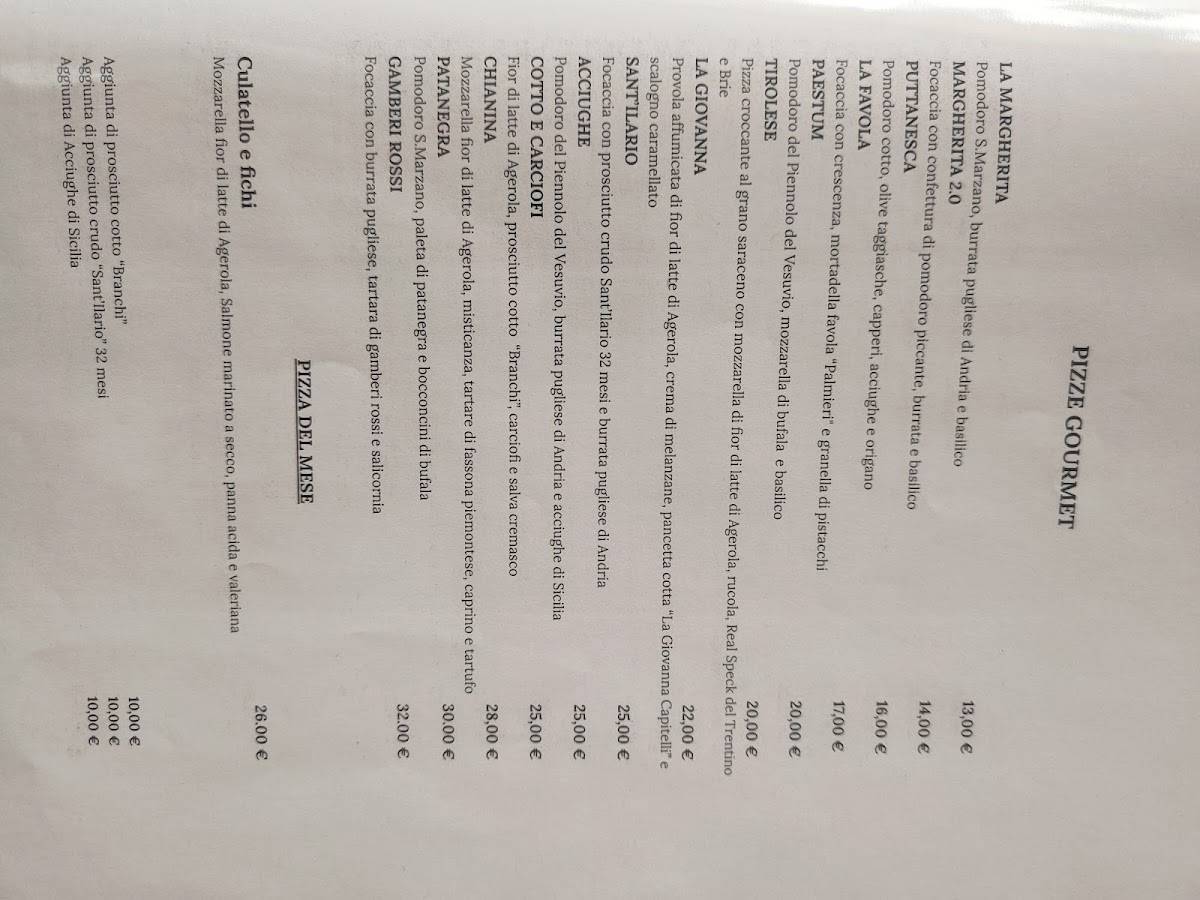 Menu di La Bottiglieria, Locanda del Gusto