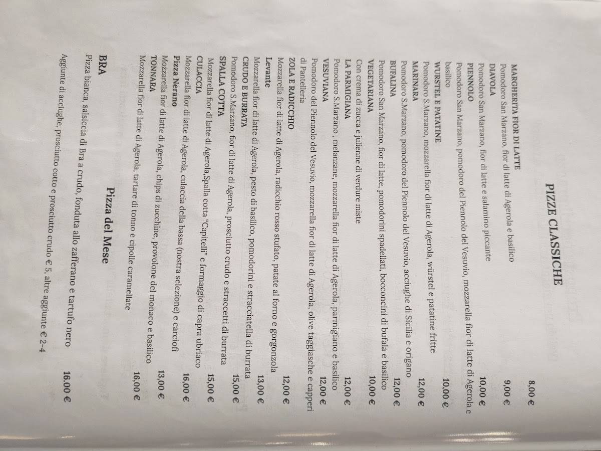 Menu di La Bottiglieria, Locanda del Gusto