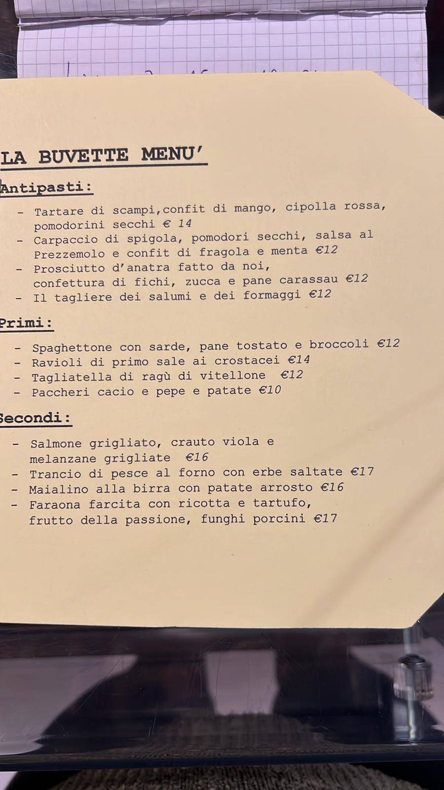 Menu di La Buvette- Cafe' Cucina e Bottega 