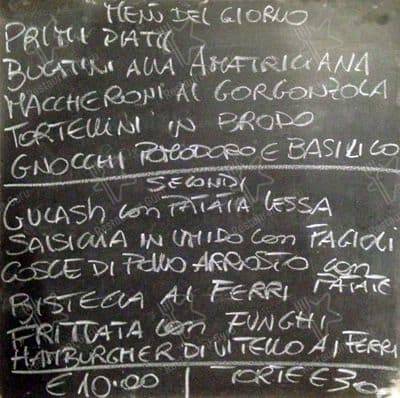 Menu di Trattoria La Cantinetta 