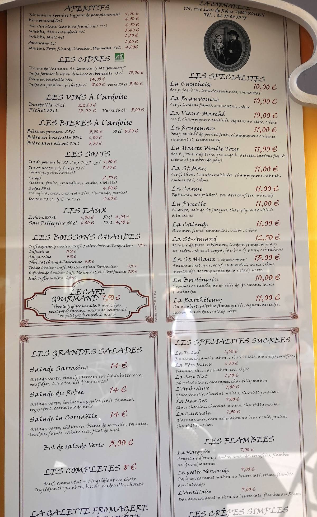 Menu de La Cornaelle
