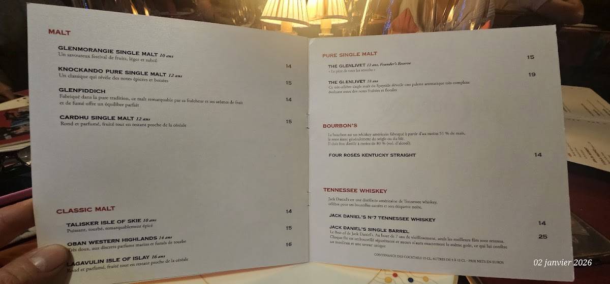 Menu de La Couronne