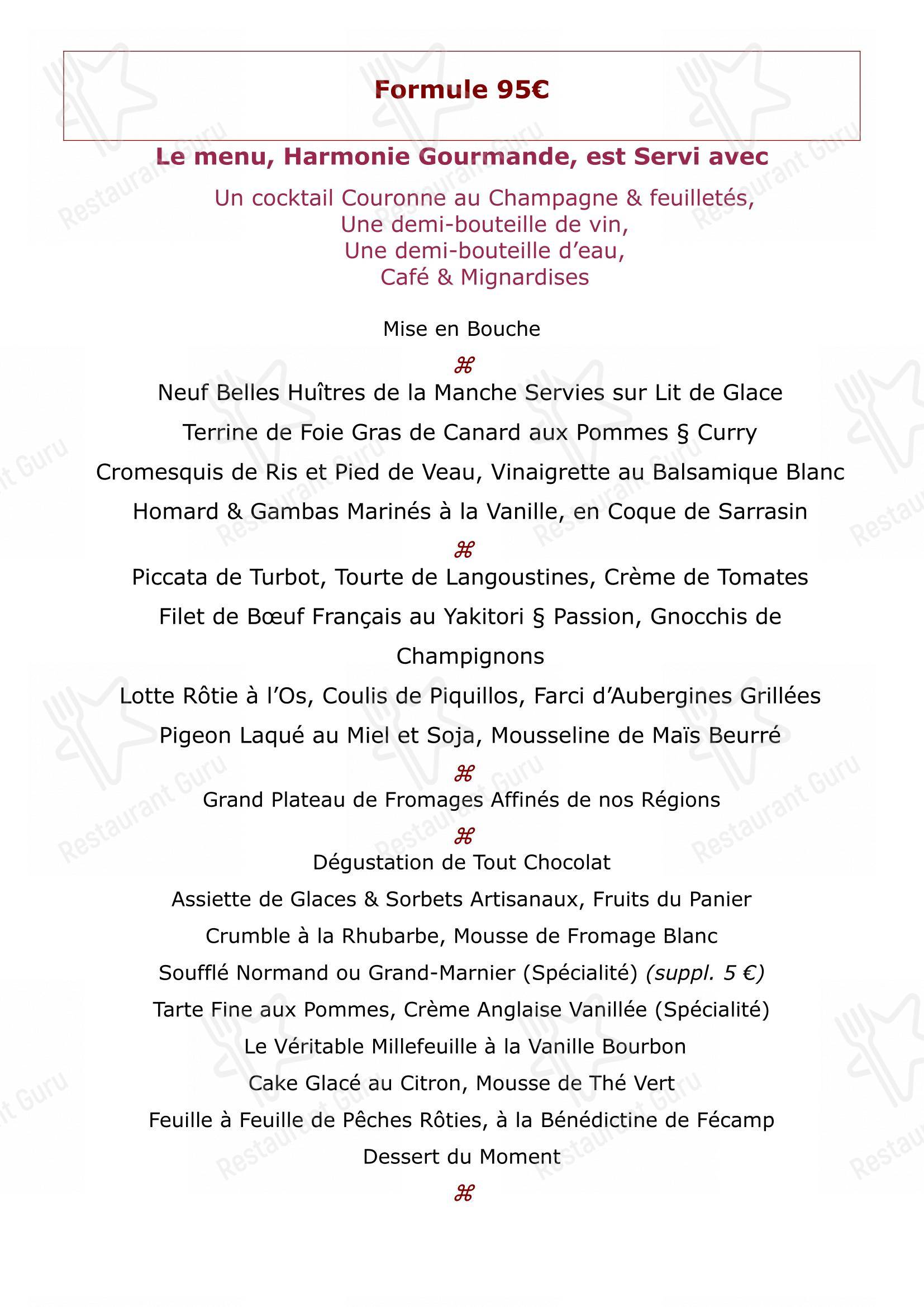 Menu pour La Couronne - Menu bar
