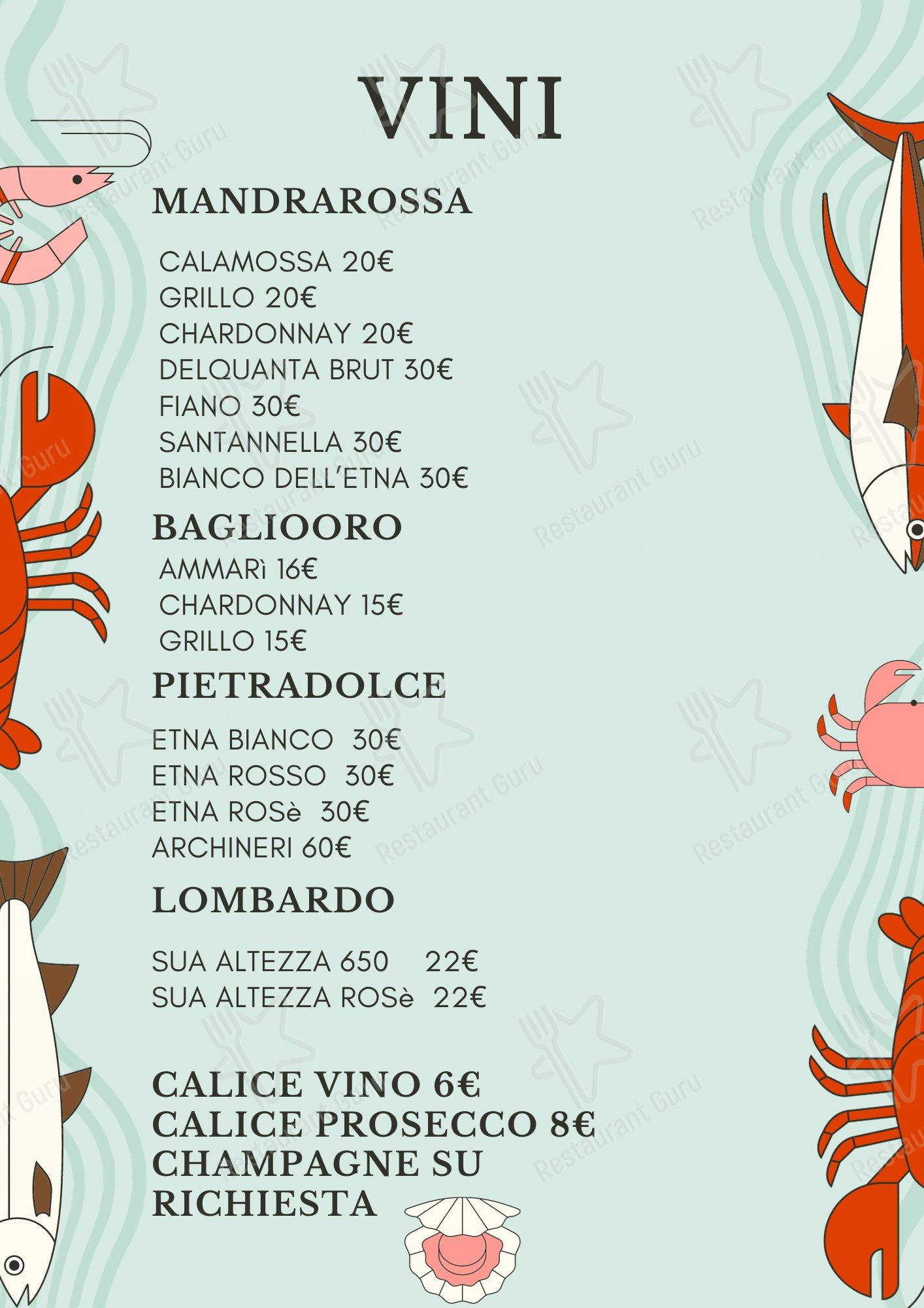 Menu di La Fish Fratelli Salamone 