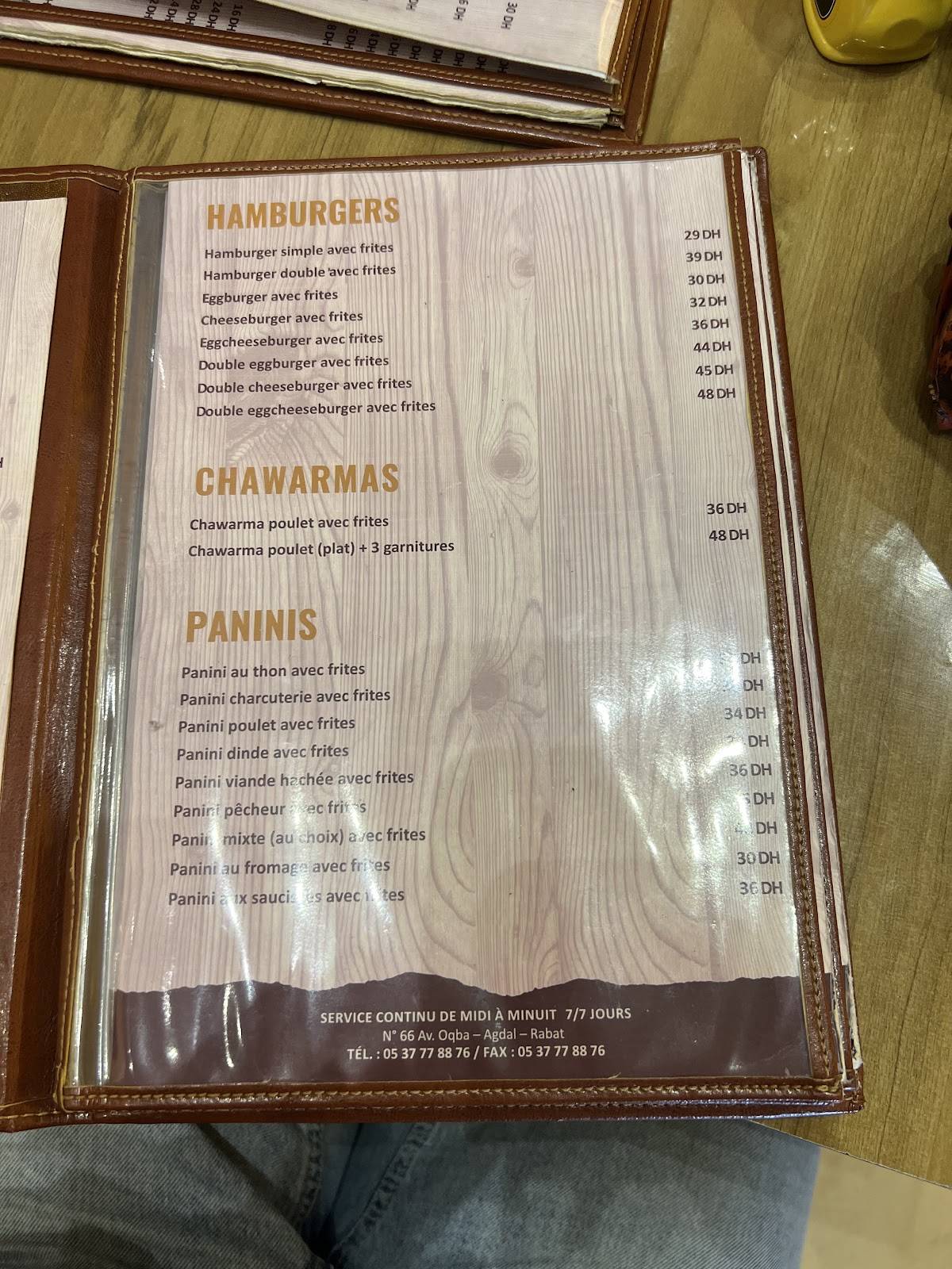 Menu de La Graille