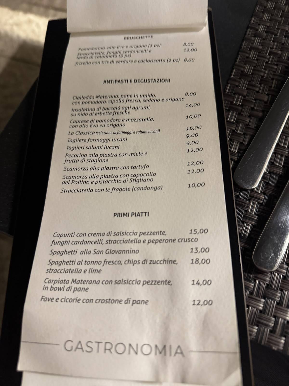 Menu di Lalatteria Rizzi - Latte e Vino 