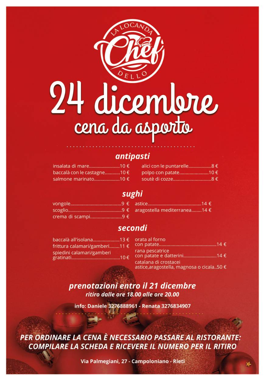 Menu di La Locanda dello Chef 