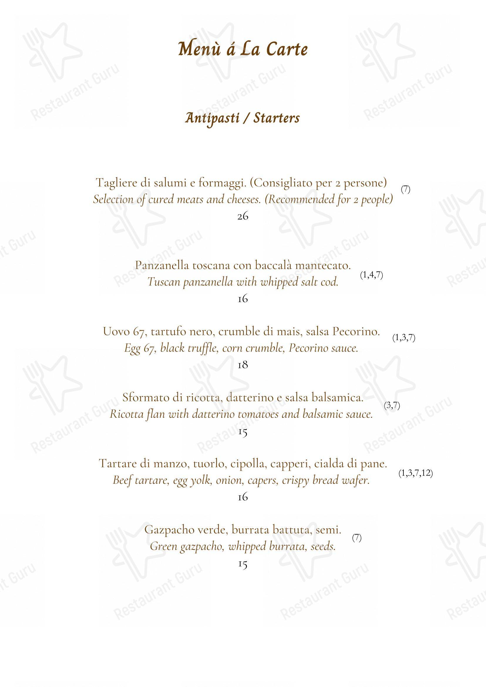 La Locanda del Gobbo Nero in Montaione - Menu