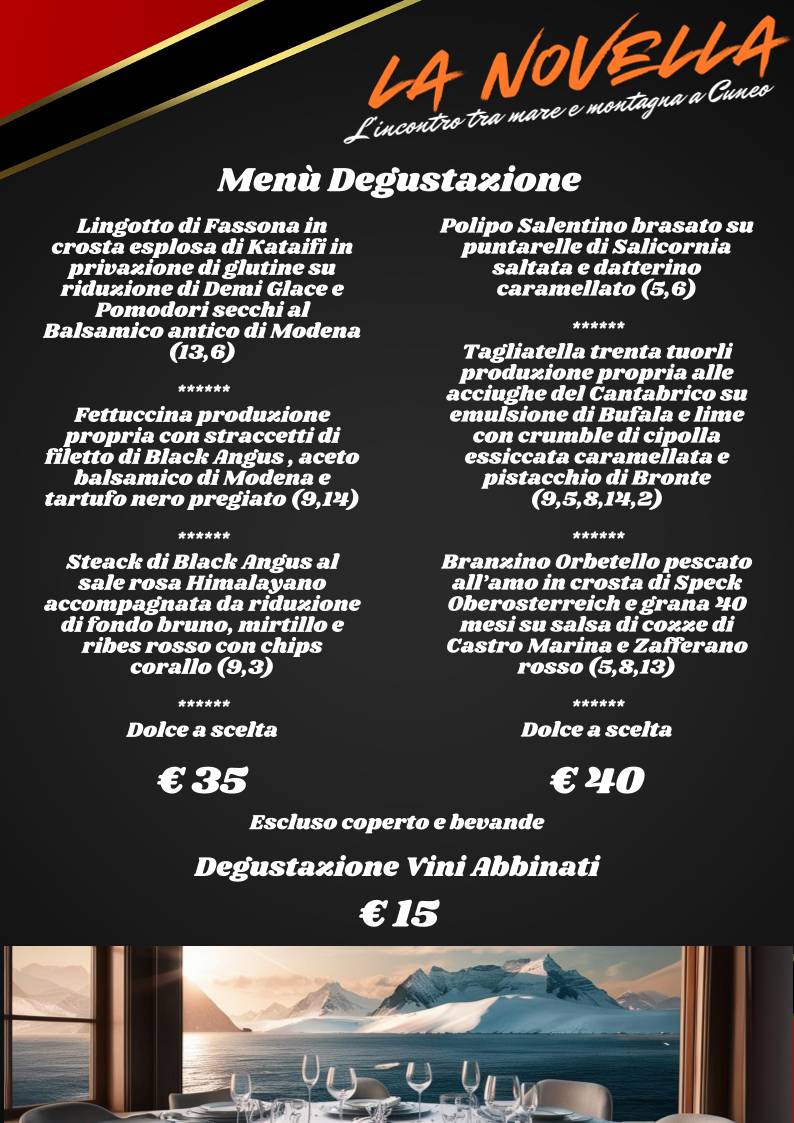 Menu di La Novella 