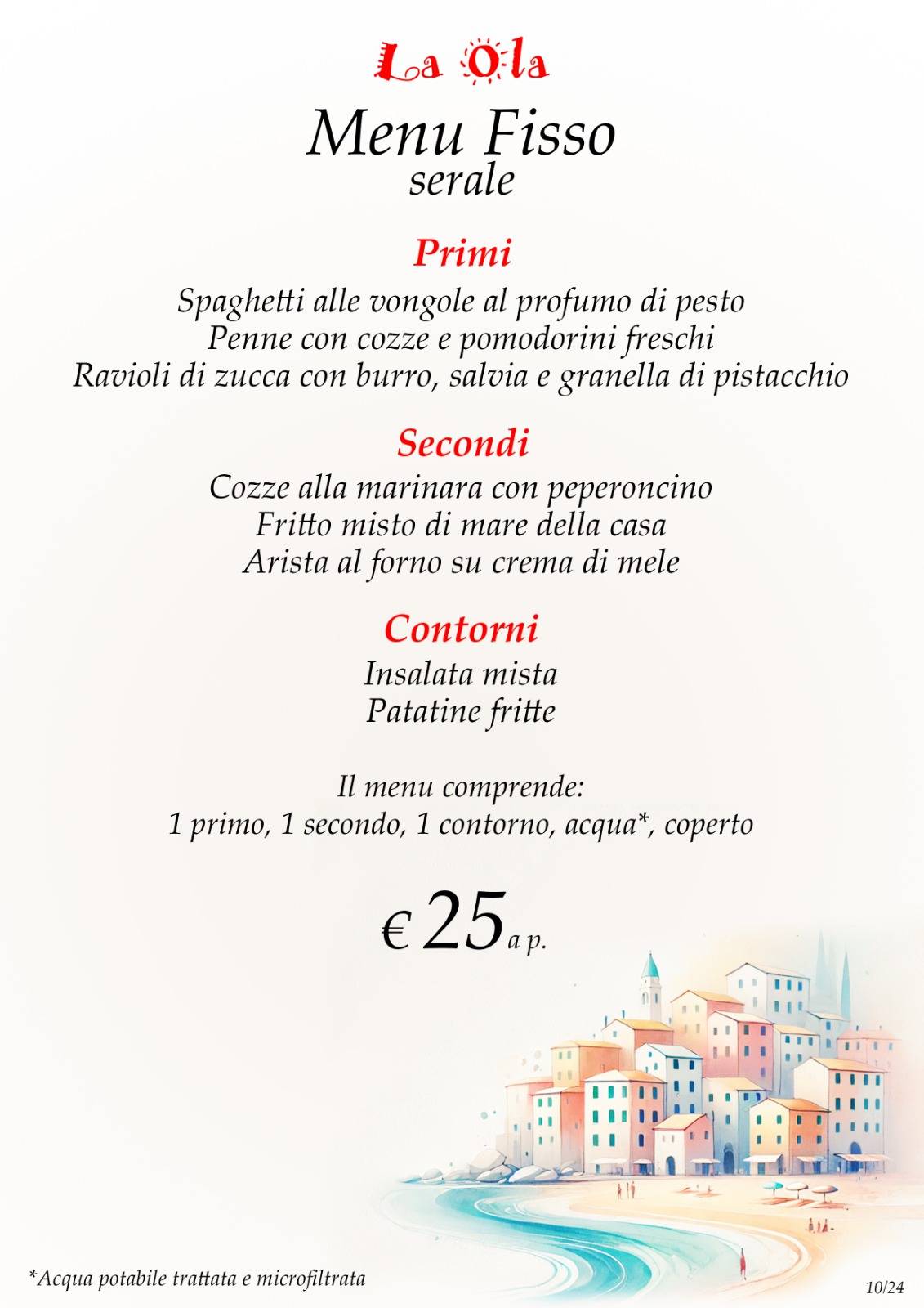 Menu di "La Ola" Ristorante Pizzeria Bar 