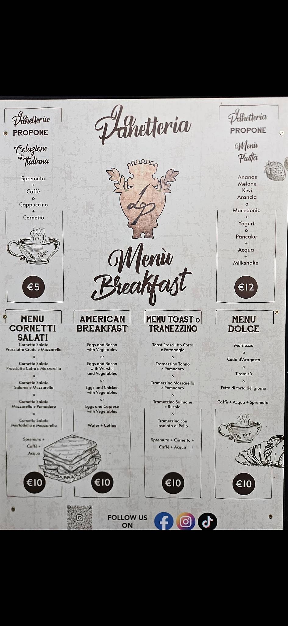 Menu di La Panetteria 