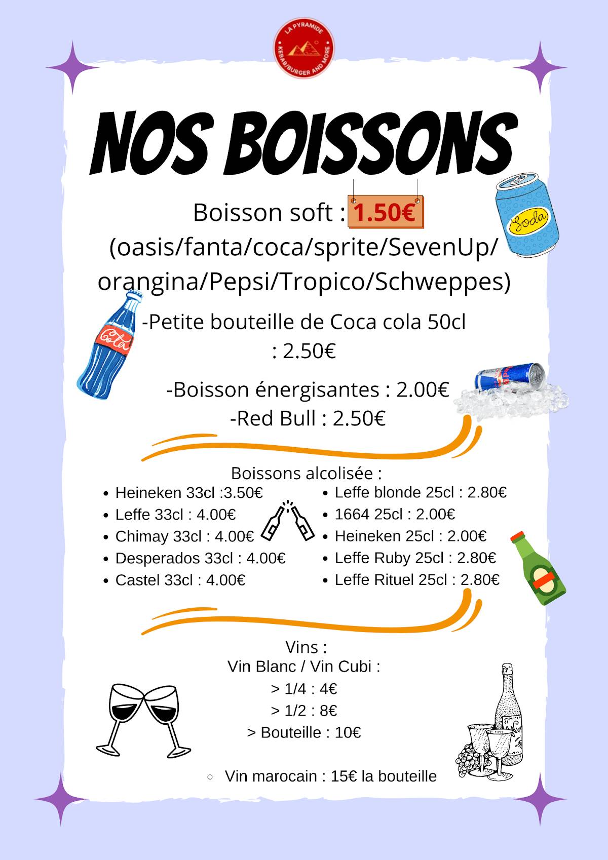 Menu de La Pyramide