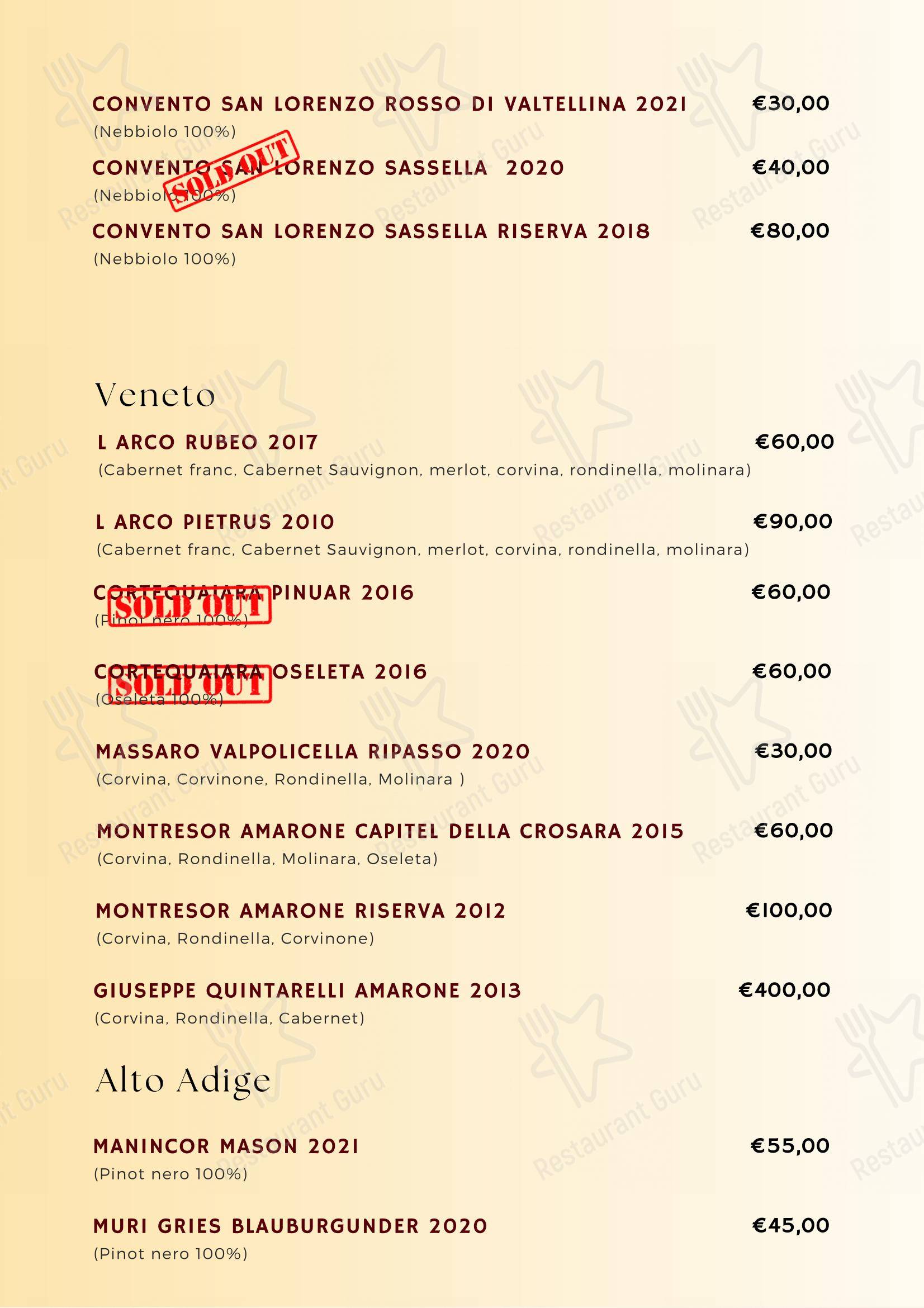 Menu per La Sosta Cafè pub & bar