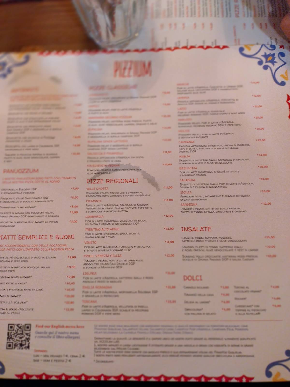 Menu di Pizzium - La Spezia 