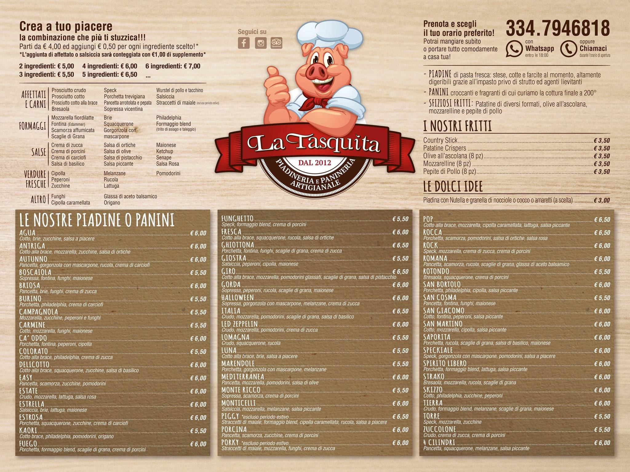 Menu di La Tasquita 