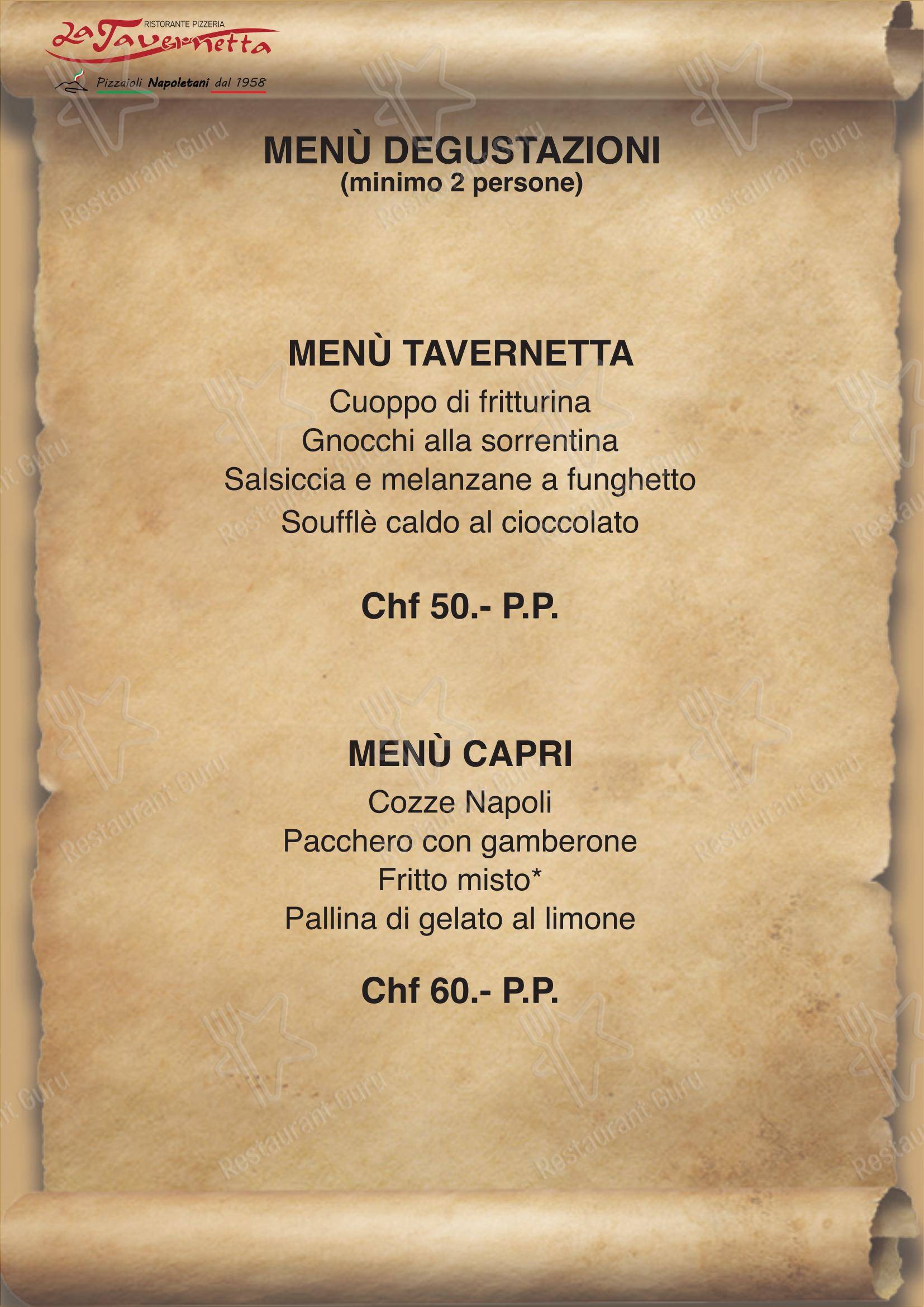 Menu per La Rocca (nuova gestione) pizzeria