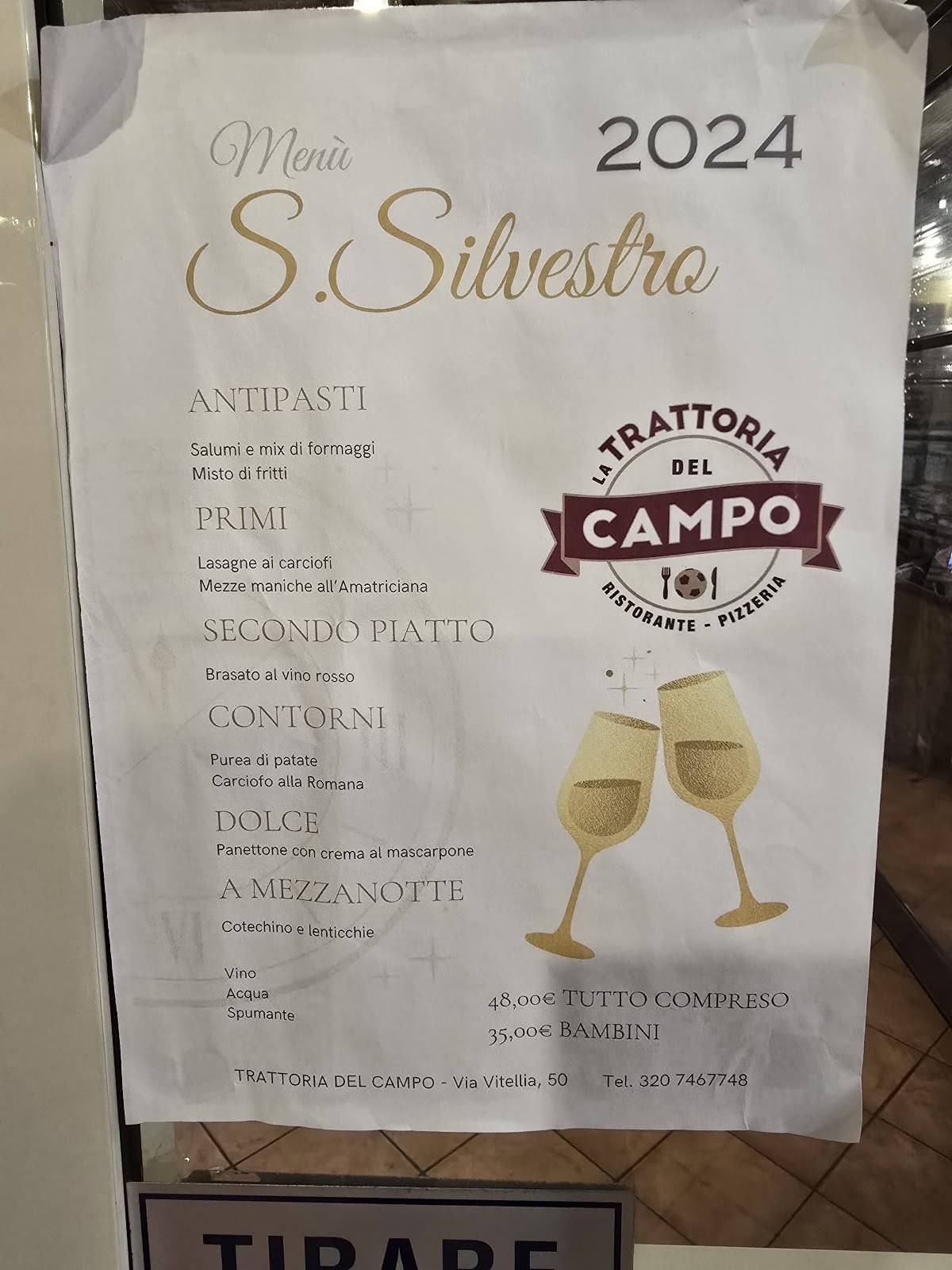 Menu di La Trattoria del Campo 
