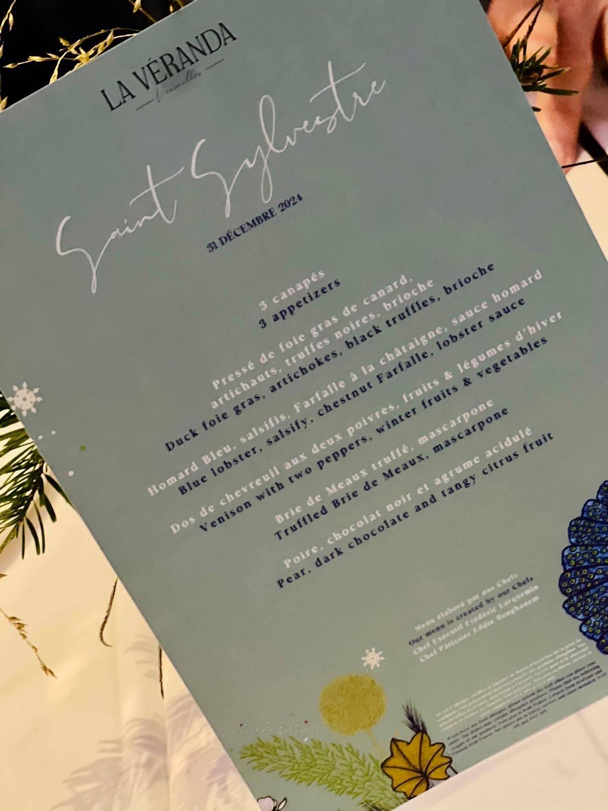 Menu de La Veranda
