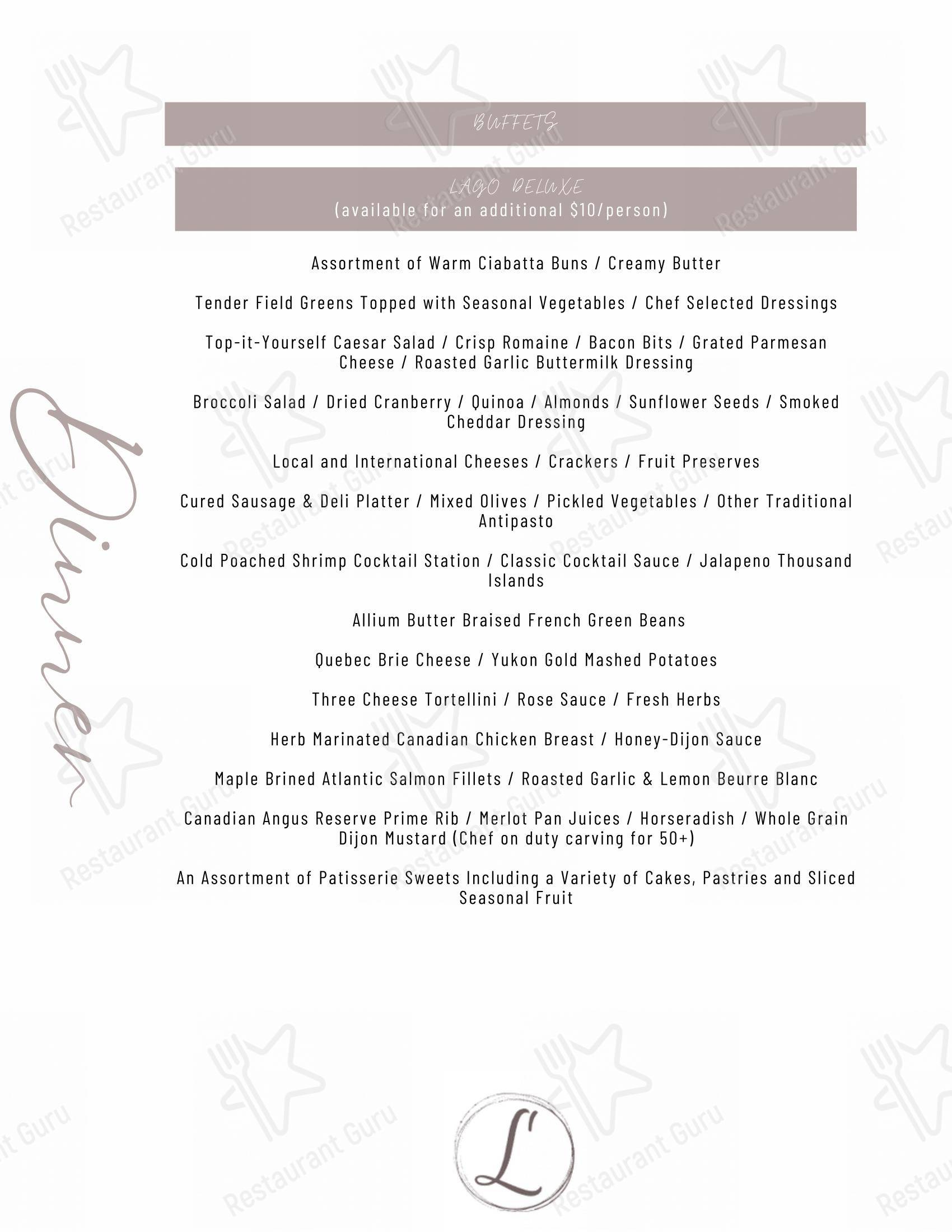 Menu pour Lago dans Ottawa