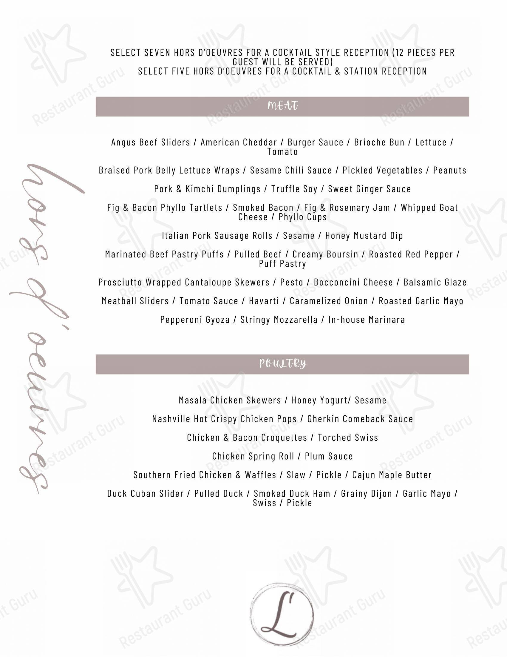 Menu bar pour Lago dans Ottawa