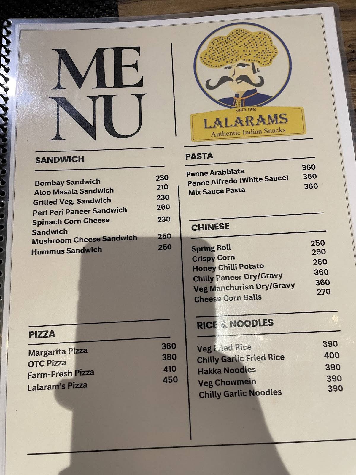 Lalaram's menu