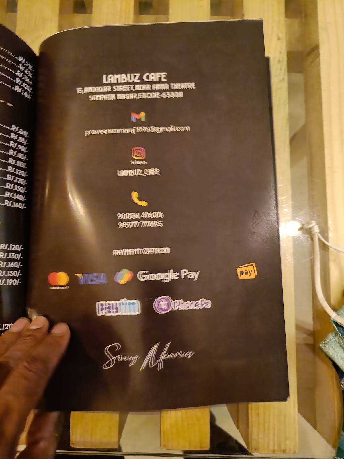 Lambuz Juice Cafe menu