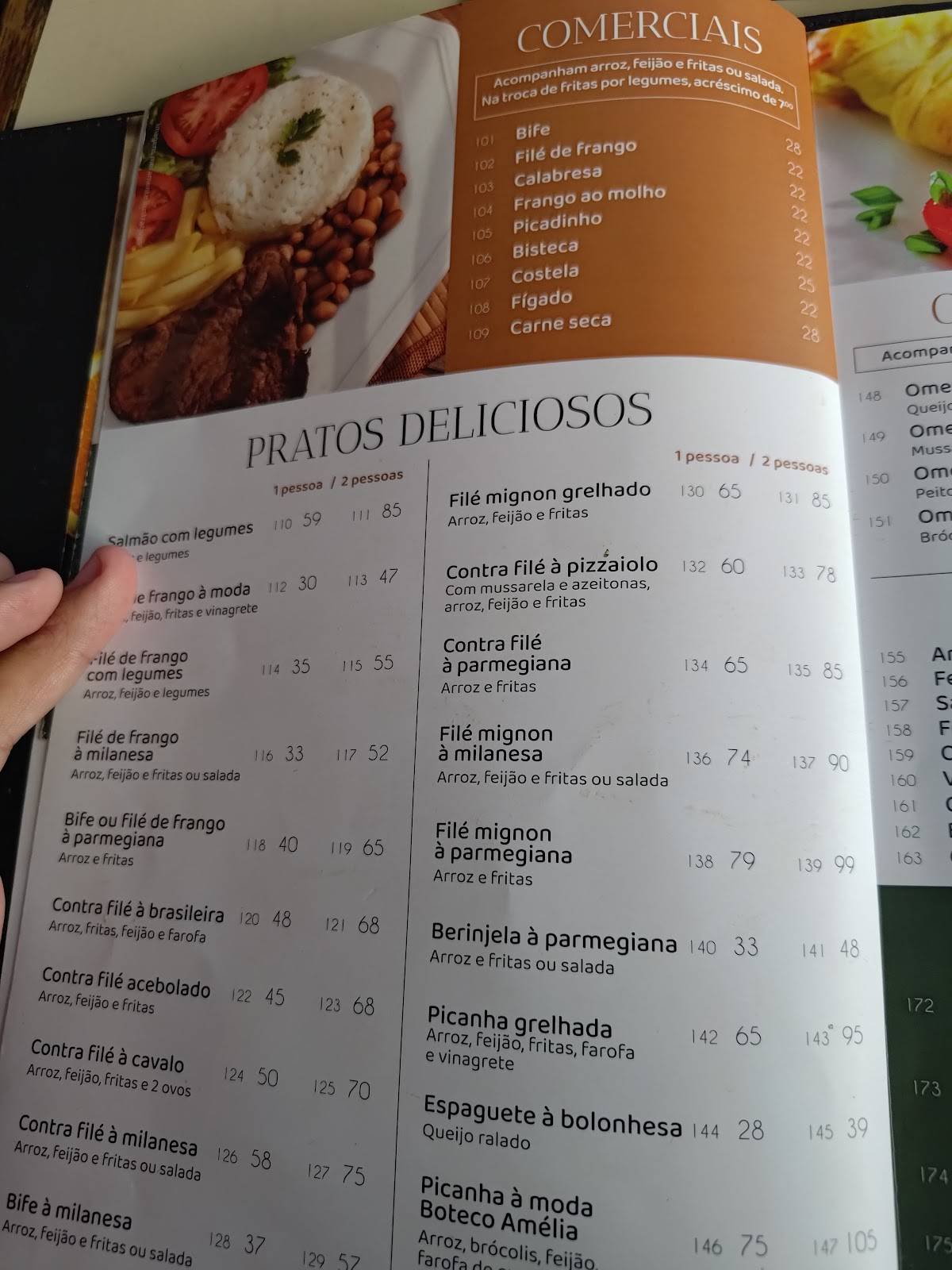 Lanchonete Amélia cardápio