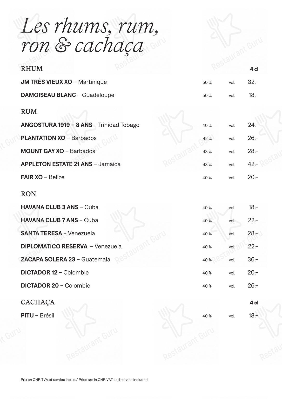 Menu bar per Lausanne Palace in Losanna