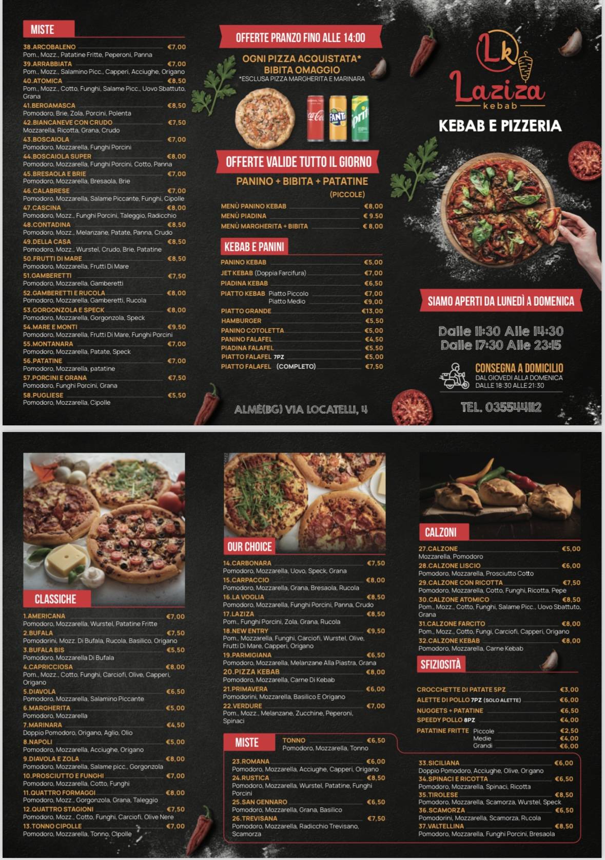 Menu di Laziza Kebab 