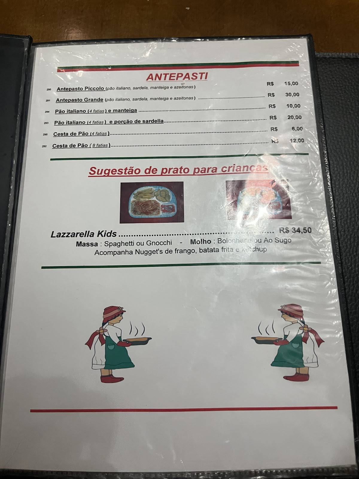 Lazzarella cardápio