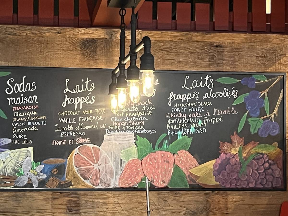 Menu de Le Chic Shack
