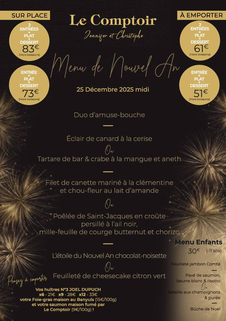 Menu de Le Comptoir