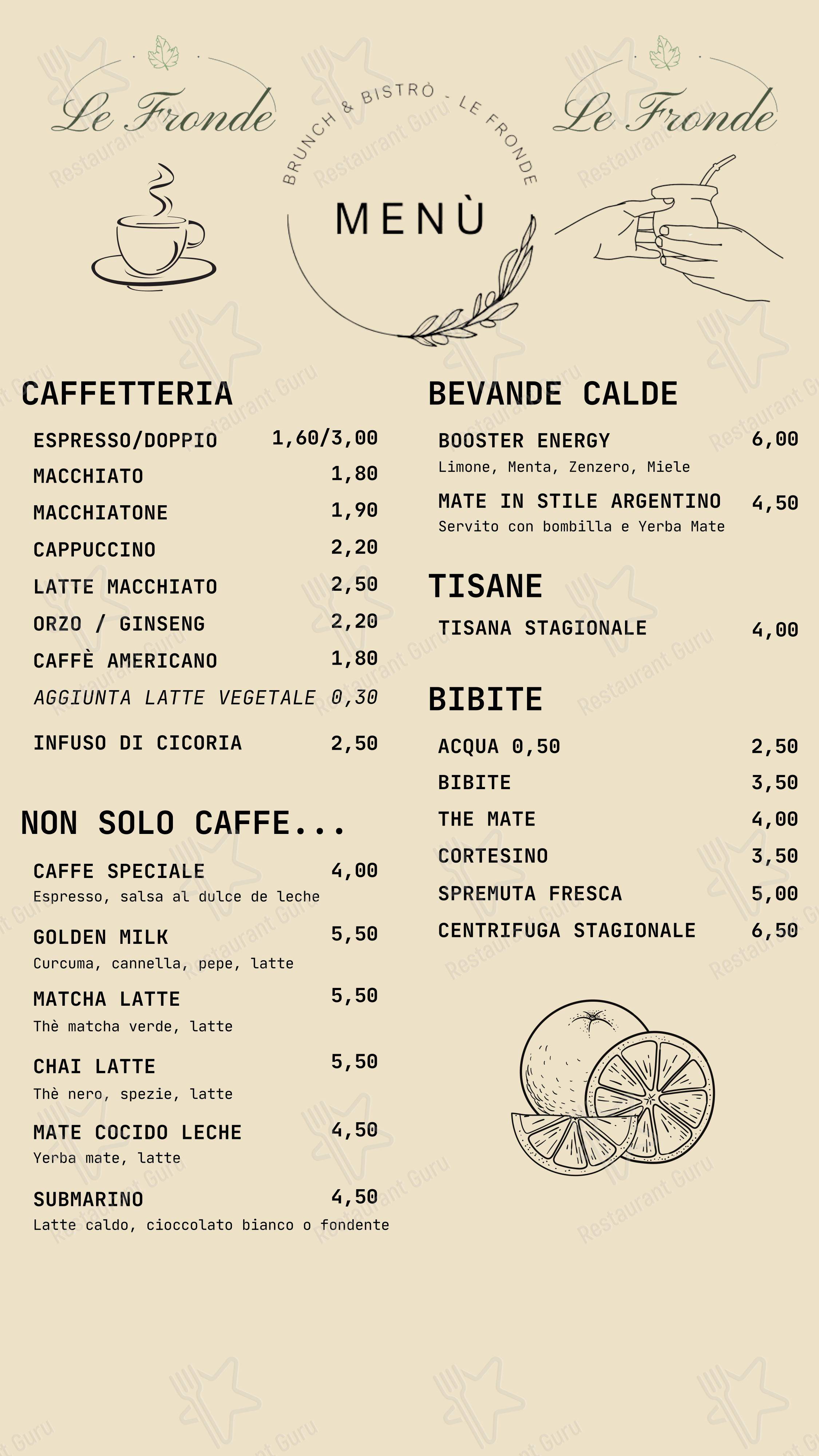 Le Fronde - Ke Wines in Refrontolo - Menu