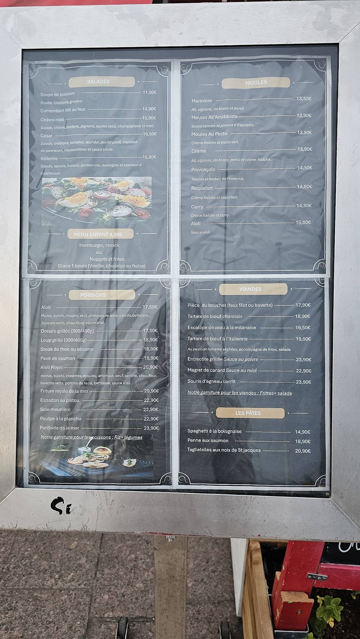 Menu de Au Grand Café de la Rade