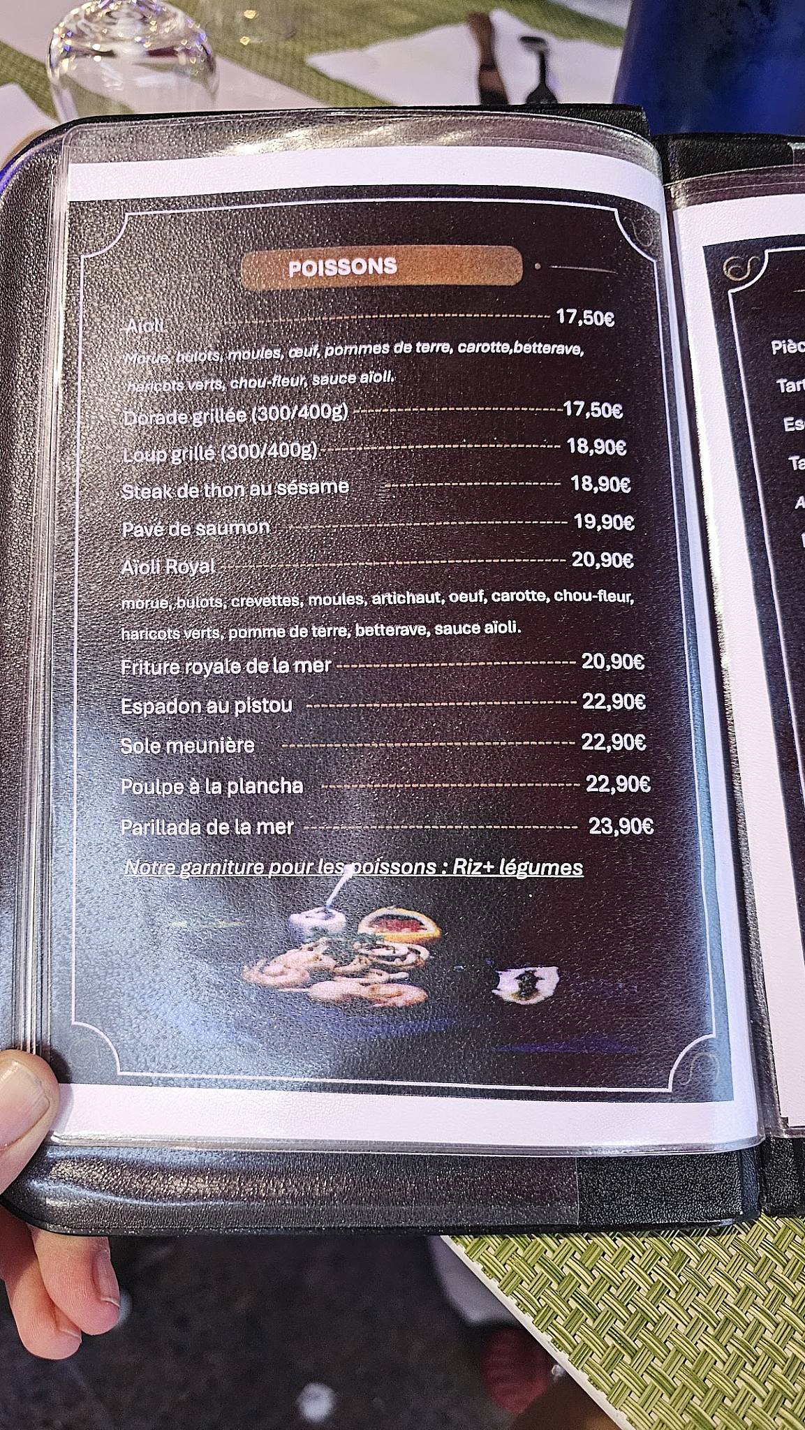 Menu de Au Grand Café de la Rade
