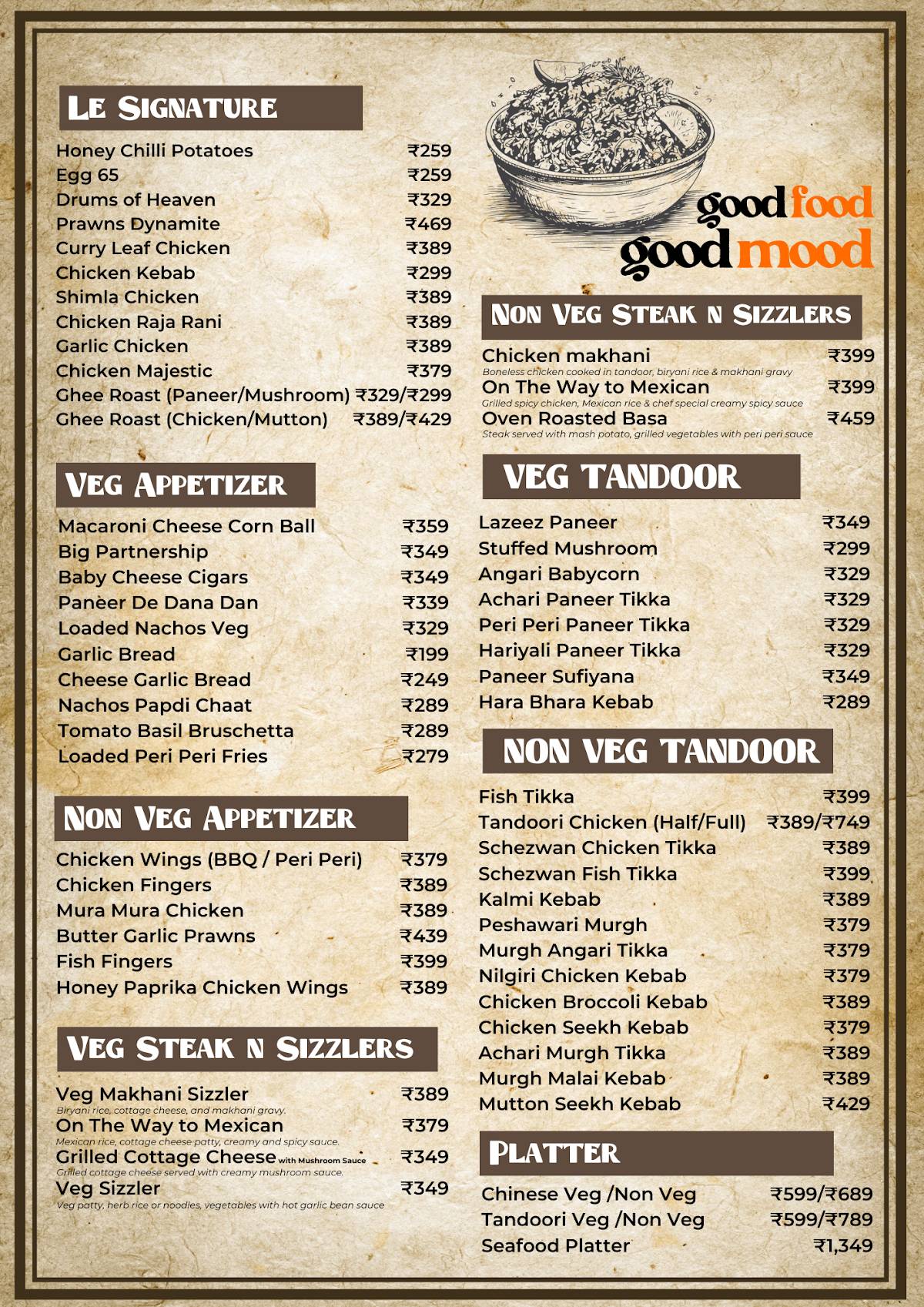 Le Grapes Restobar menu