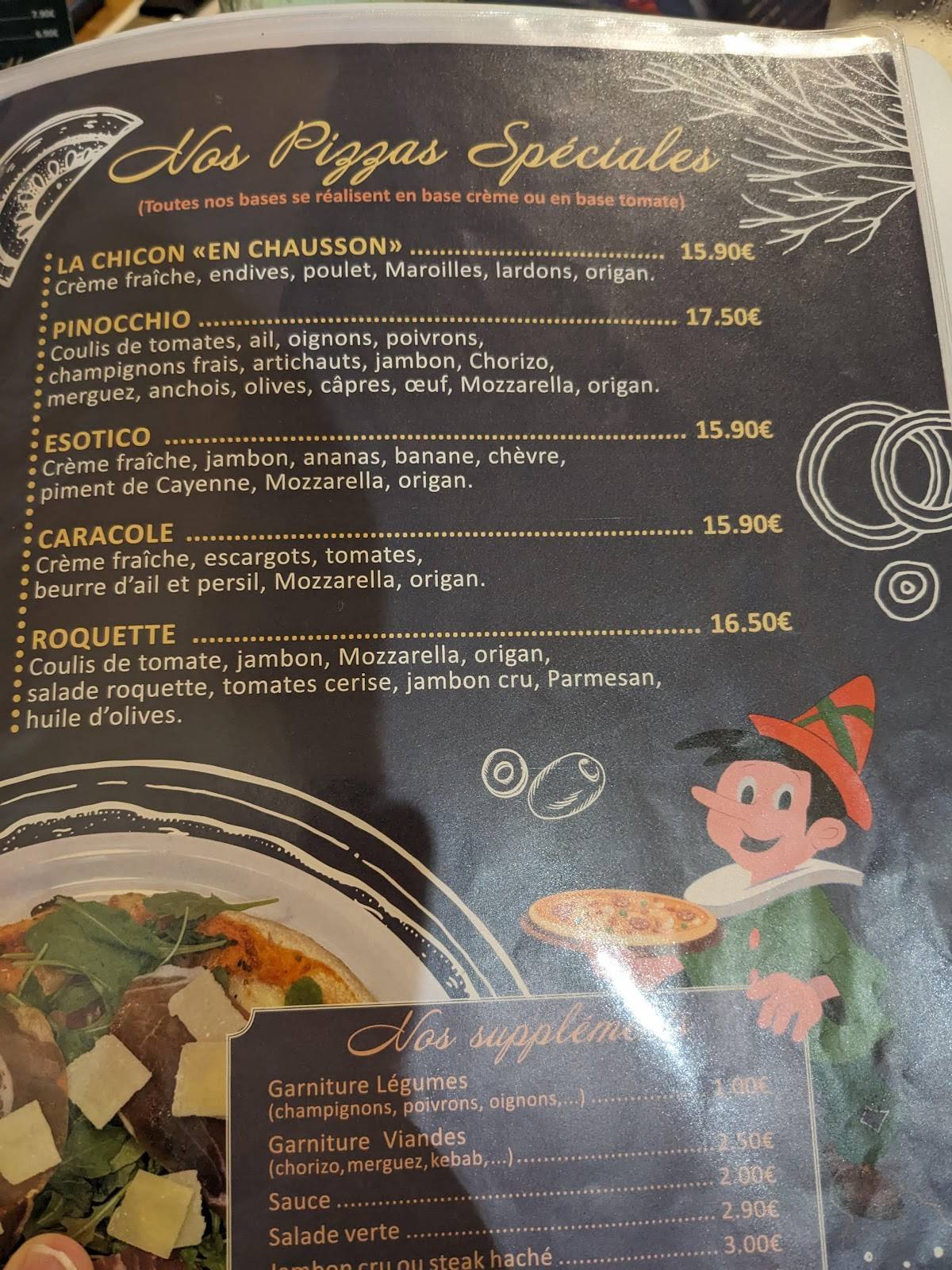 Menu de Le Pinocchio
