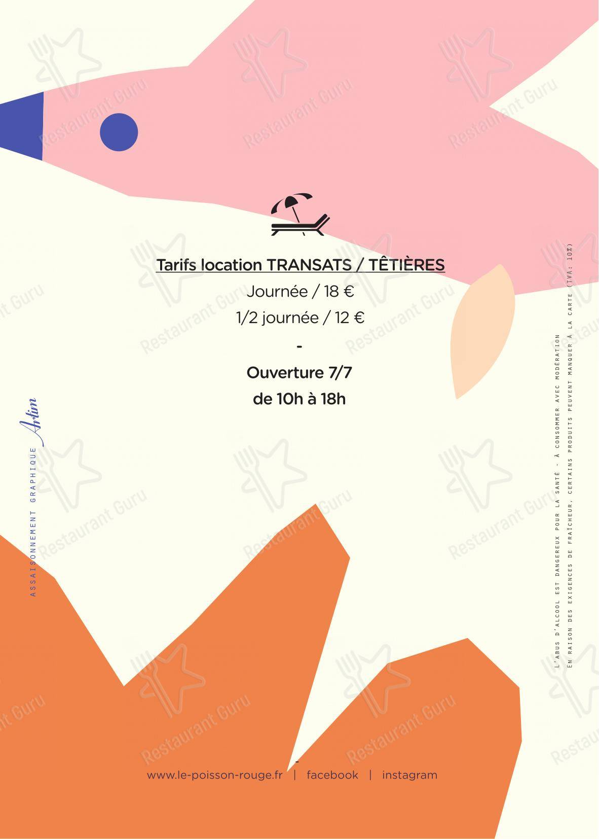 Le Poisson Rouge dans Frontignan - Menu bar