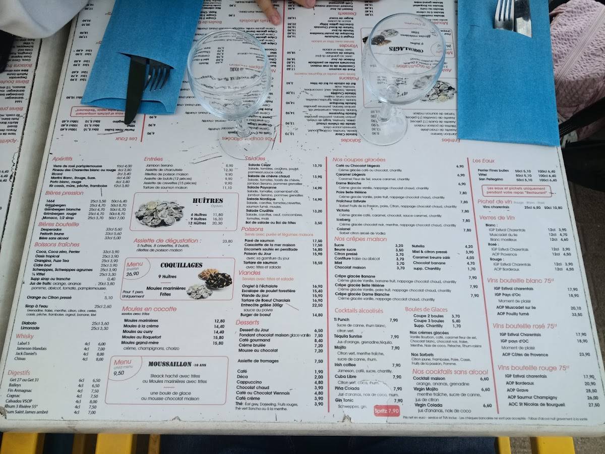 Menu de Le Récif